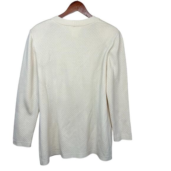 Vintage ESCADA Margaretha Ley Wool Blend Ivory Pockets Buttons Cardigan Size L - Picture 2 of 13